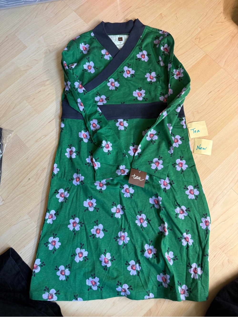 Tea Collection green lavender purple Sakura Cherry Blossom Floral Dress - 10 NWT - Picture 1 of 1